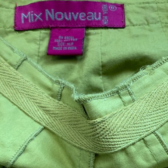 Mix Nouveau Cotton Swing Skirt Pleated XL-Petite Green 48R - Picture 5 of 6